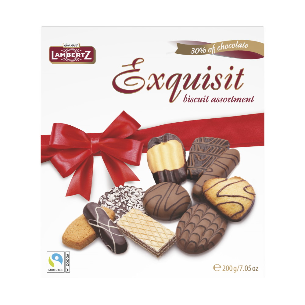 Ассорти печенья "Exquisit" в картонной коробке Lambertz, 200 г