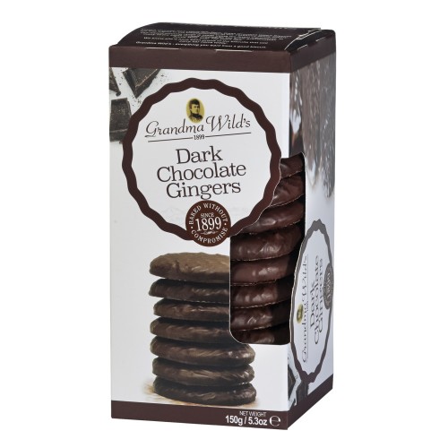 Имбирное печенье, покрытое темным шоколадом, Grandma Wild's, 150 г