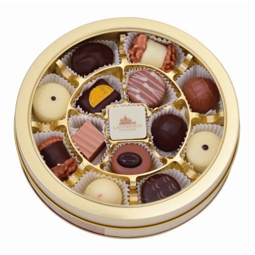 Набор шоколадных конфет в круглой метал шкатулке Lauenstein, ассорти, 175 г