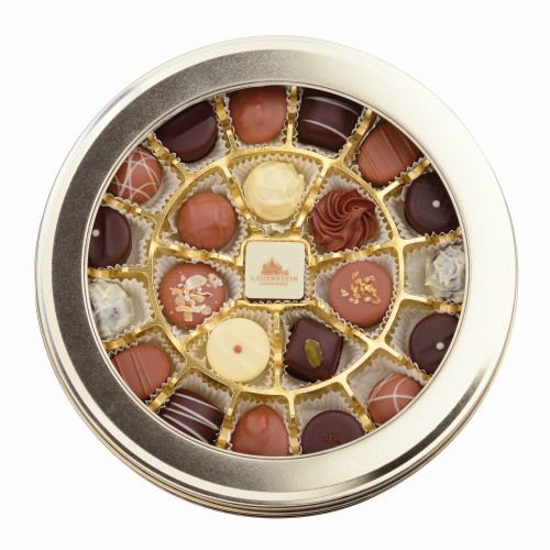 Набор шоколадных конфет в круглой метал шкатулке Lauenstein, ассорти, 300 г