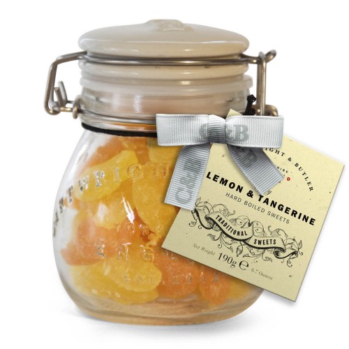 Конфеты со вкусом лимона и танжерина в стекл баночке с керам крышкой C&B, 190 г