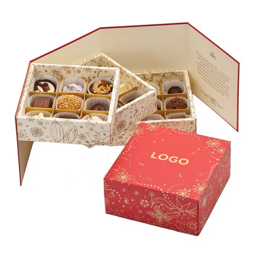 Ассорти шоколадных конфет "Большой праздник" в картонной коробке с окном, 378 г