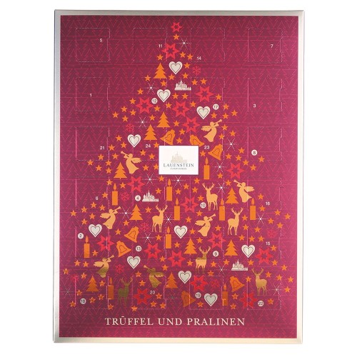 Набор шоколадных конфет "Красный адвент-календарь "Рождественская ель" Lauenstein, 300 г