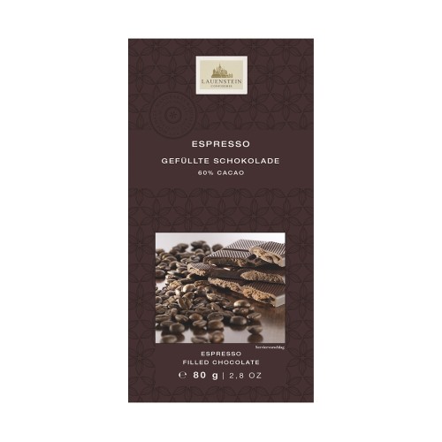 Темный шоколад с начинкой "Эспрессо", 60% какао, Lauenstein, 80 г
