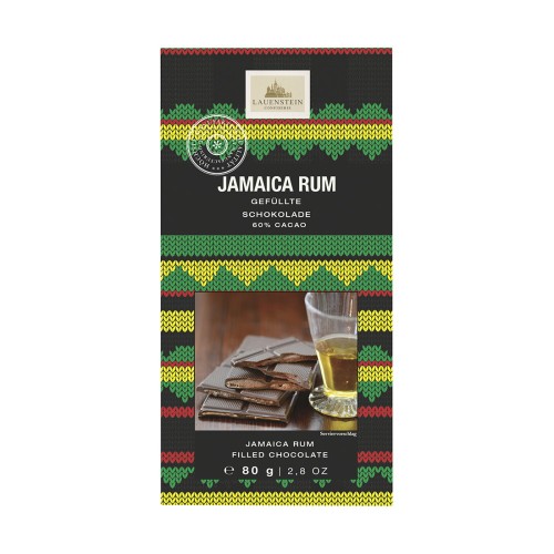 Темный шоколад с начинкой "Ямайский ром", 60% какао, Lauenstein, 80 г