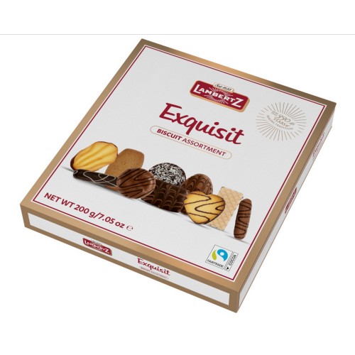 Ассорти печенья "Exquisit" в белой картонной коробке Lambertz, 200 г