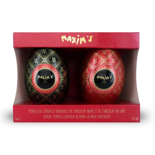 Подарочный набор из 2 яиц в красной картонной коробке Maxim's, 2х50 г