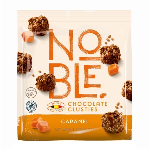 Шоколадные конфеты-снеки Clusties с карамелью Noble, 200 г