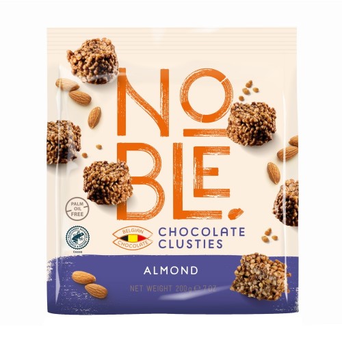 Шоколадные конфеты-снеки Clusties с миндалем Noble, 200 г