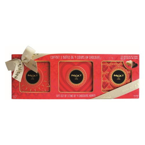 Шоколадные сердечки, ассорти, в подарочной коробке Maxim's, 60 г
