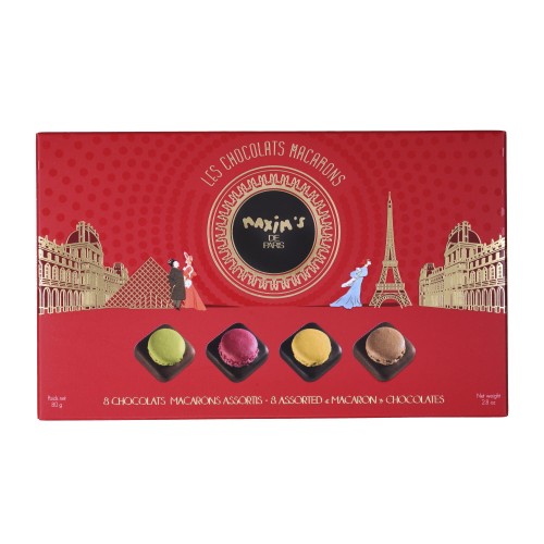 Шоколадные конфеты "Макаруны" в картонной коробке Maxim's, 80 г